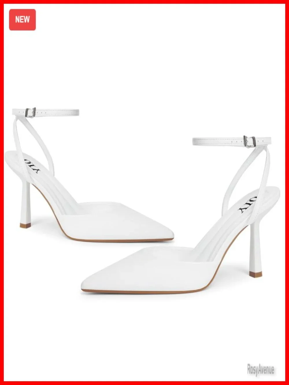 Closed Toe Pumps High Heel Stilettos Slingback with Ankle Strap Wedding Bridal